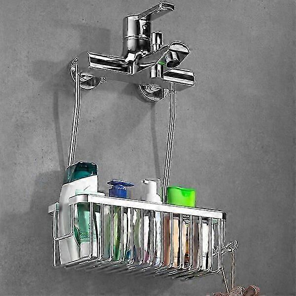 Hanging Shower Caddy Silver Bathroom Faucet Storage Rack