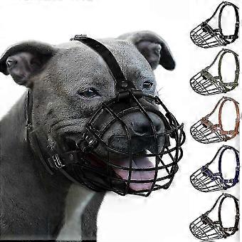 Metalen mandmuilkorf voor grote honden, ademend, stevig draad, Amstaff, Staffordshire Terrier, 30 cm omtrek, 8,9 cm lengte