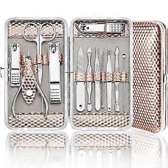 12 Pcs Manicure Set Nail Set(Rose Gold)