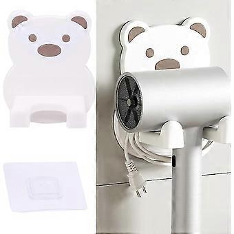 No Drilling Hair Dryer Holder - Cartoon Wall Mounted Hair Dryer Holder - Hair Dryer Rack