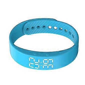 Inteligente LED Relógio Eletrônico Silicone Pulseira de Pulso Inteligente Alça Ajustável Pulseira Inteligente Simples (Azul)