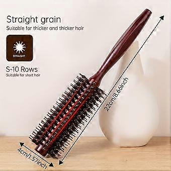 3 Pcs Professional Round Hair Brushes Set, Natural Bristles Anti-Static, Ergonomic Wooden Handle for Salon and Home Styling