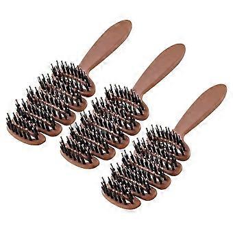 Cepillo voluminizador de cerdas de jabalí, antiestático y desenredante para cabello fino y delgado. Calidad profesional.