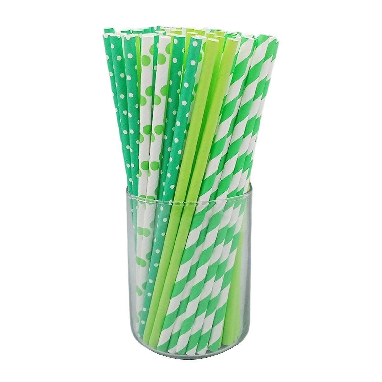 Biodegradable Green Paper Straws For Drinks