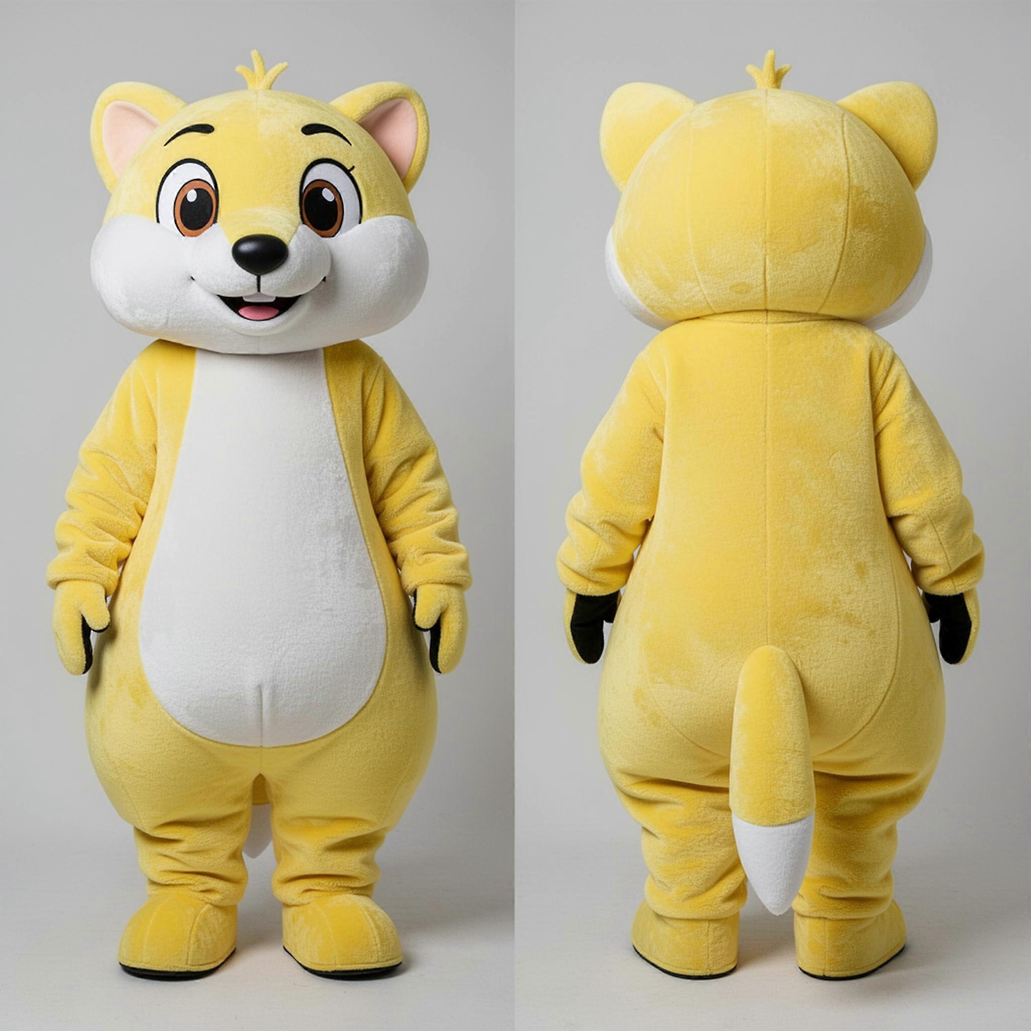 MASTICOT Lemon Yellow Playful Weasel Mascot