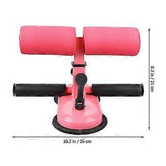 Suction Cup Abdominal Trainer Double Bar Adjustable Height 4 Levels Non-Slip Pink
