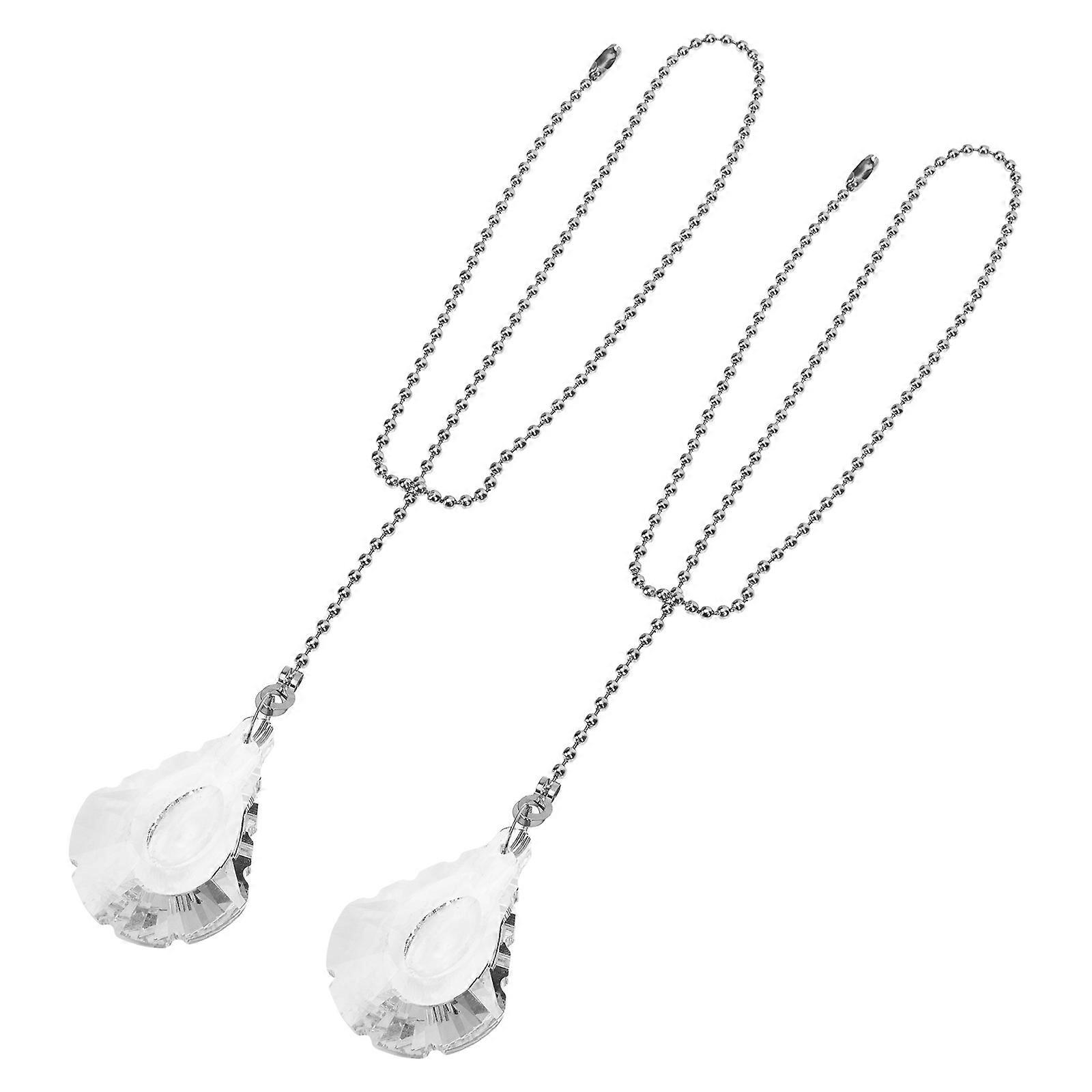 Transparent Bead Chain Pull Chain Extension 2Pcs for Ceiling Fan Decor