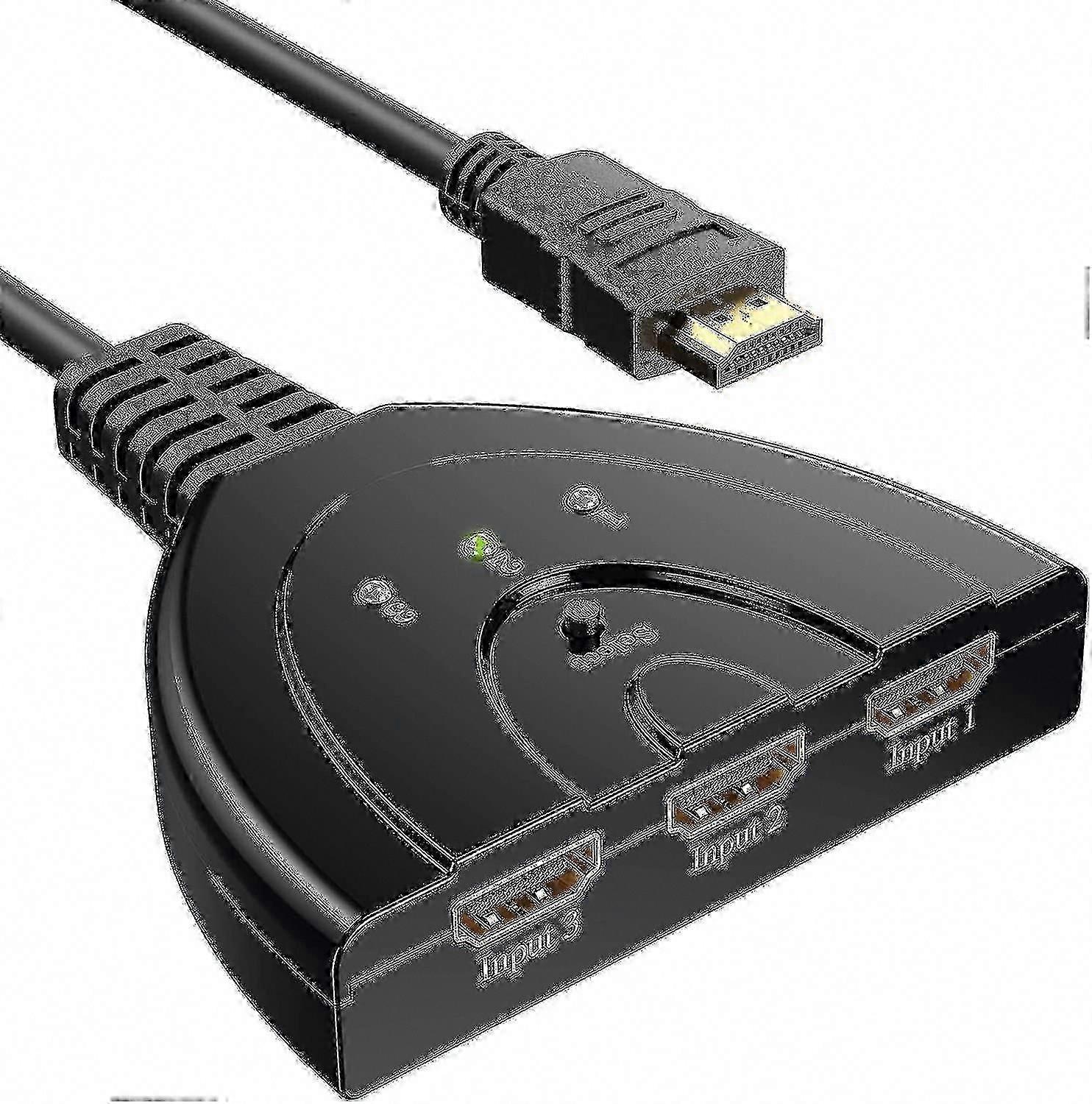 HDMI Switch 3 in 1, HDMI Switcher Splitter for Multiple Devices
