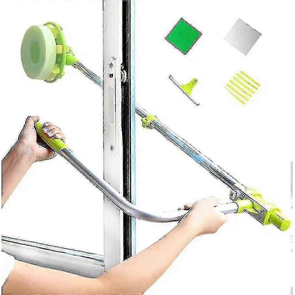 Telescopic Window Cleaner U-Shaped Squeegee Easy Reach External Washer dkcf