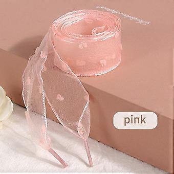 2.5cm Wide Chiffon Flat Shoes with Plush Dots Laces | Organza Fabric | Fresh Style Casual Shoes for Girls