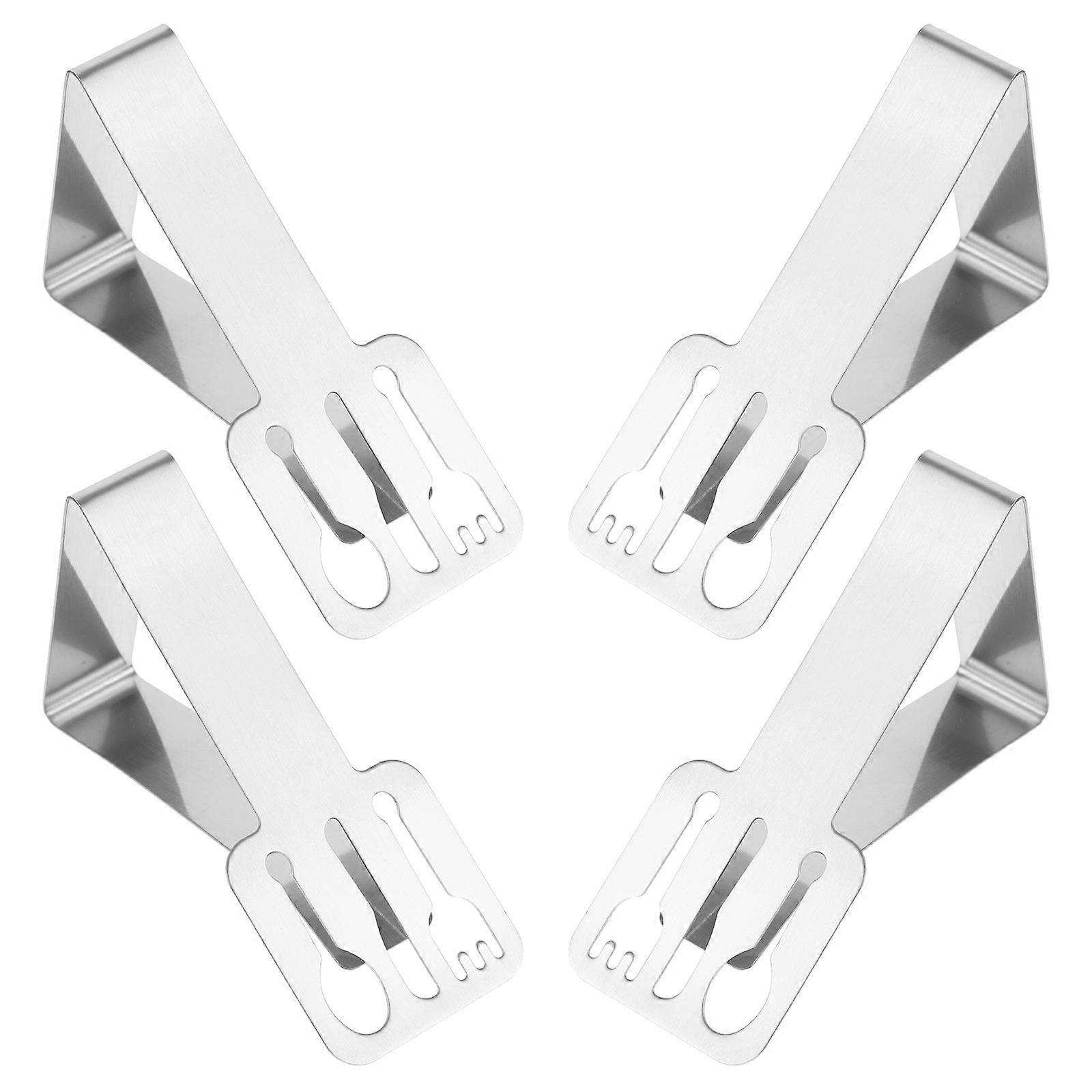 Silver Tablecloth Clip for Fixing with Triangle Type 4Pcs Set