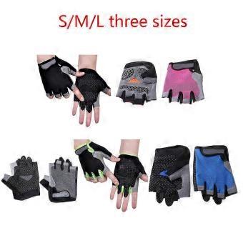 Fietshandschoenen met halve vingers, ademende, antislip, vingerloze fietshandschoenen, schokbestendige sport- en trainingshandschoenen, zwart maat L
