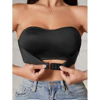 European and American sexy front buckle side closure support women's non-slip tube top light and breathable styling corset chest small chest gathering