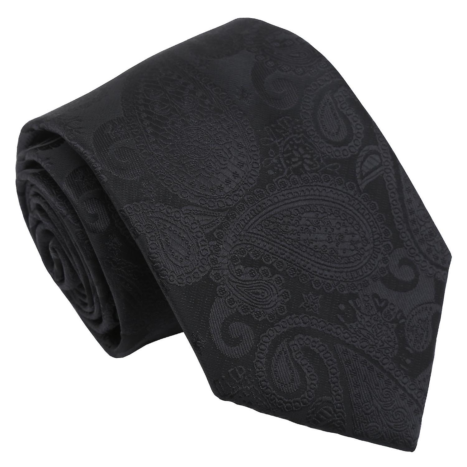 Black Paisley Bohemian Tie