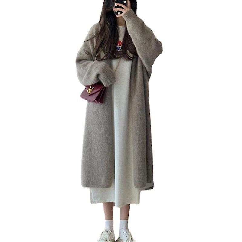 Maglione invernale di inizio autunno Donna 2021 Idle Style Loose Outer Wear Cappotto a maglia retrò in stile giapponese Cappotto di media lunghezza