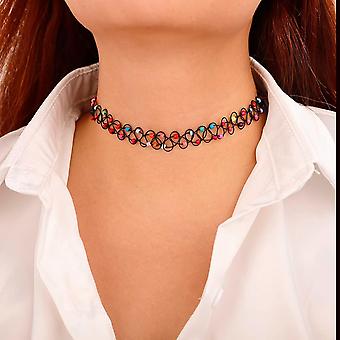 HTOOO Damen Tattoo Choker Halskette Set Klassische Stretch Kragen Choker  Halskette mit Perle fr Teen Frauen Mdchen (style2) | Fruugo DE