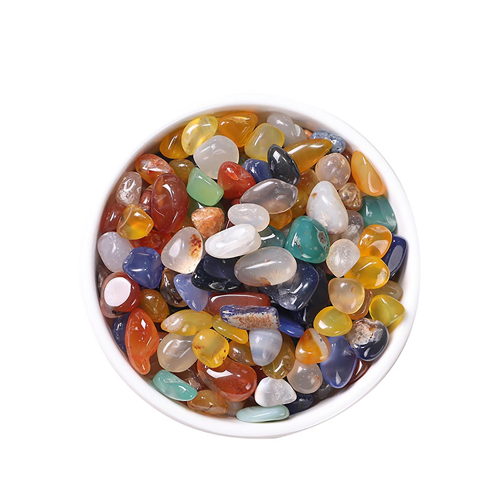 0.35-0.47 Inches Polished Agate Stones Colored Decoration Stones Pebbles Natural Polished River