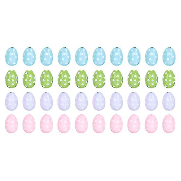 40 Pcs Easter Egg Shape Wooden Beads Diy Craft Making Beads Diy String Making Beads
