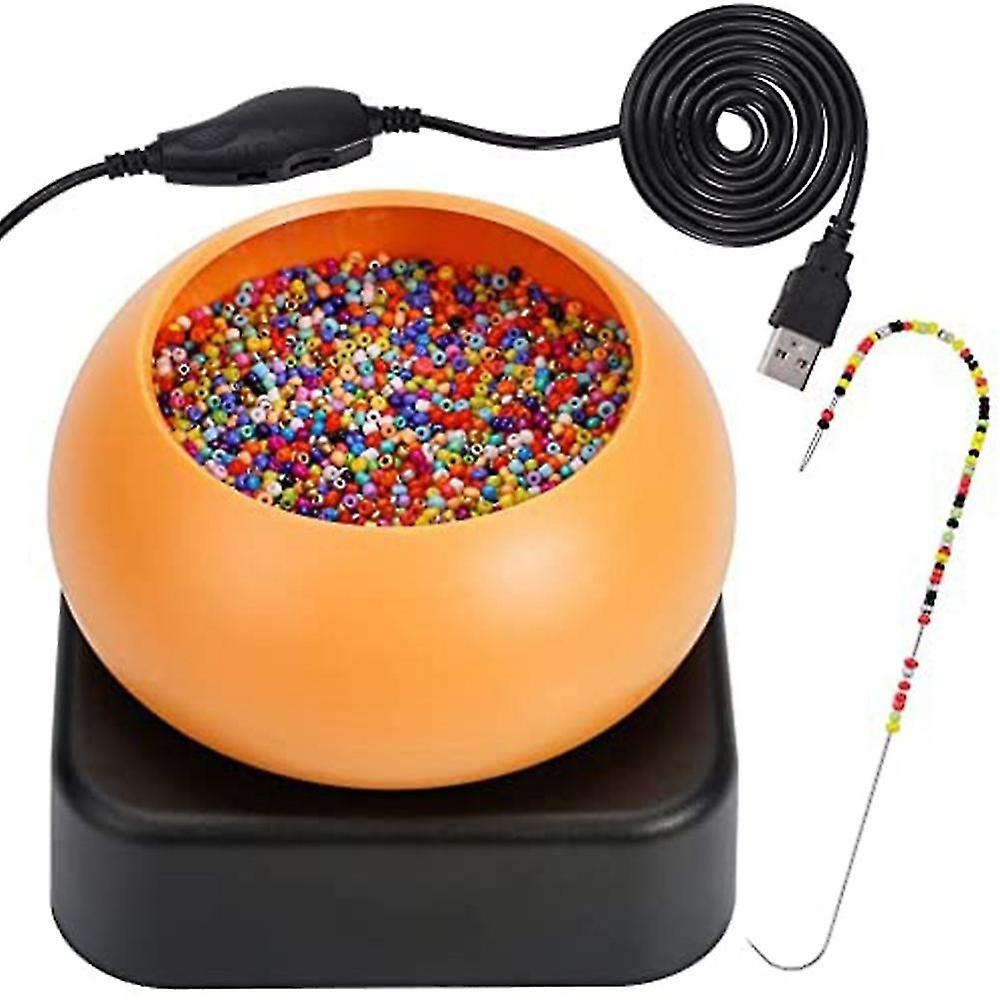Electric Beading Spinner, Adjustable Speed Bead Loader, Bead Loader Bowl With Electric Base, Needle