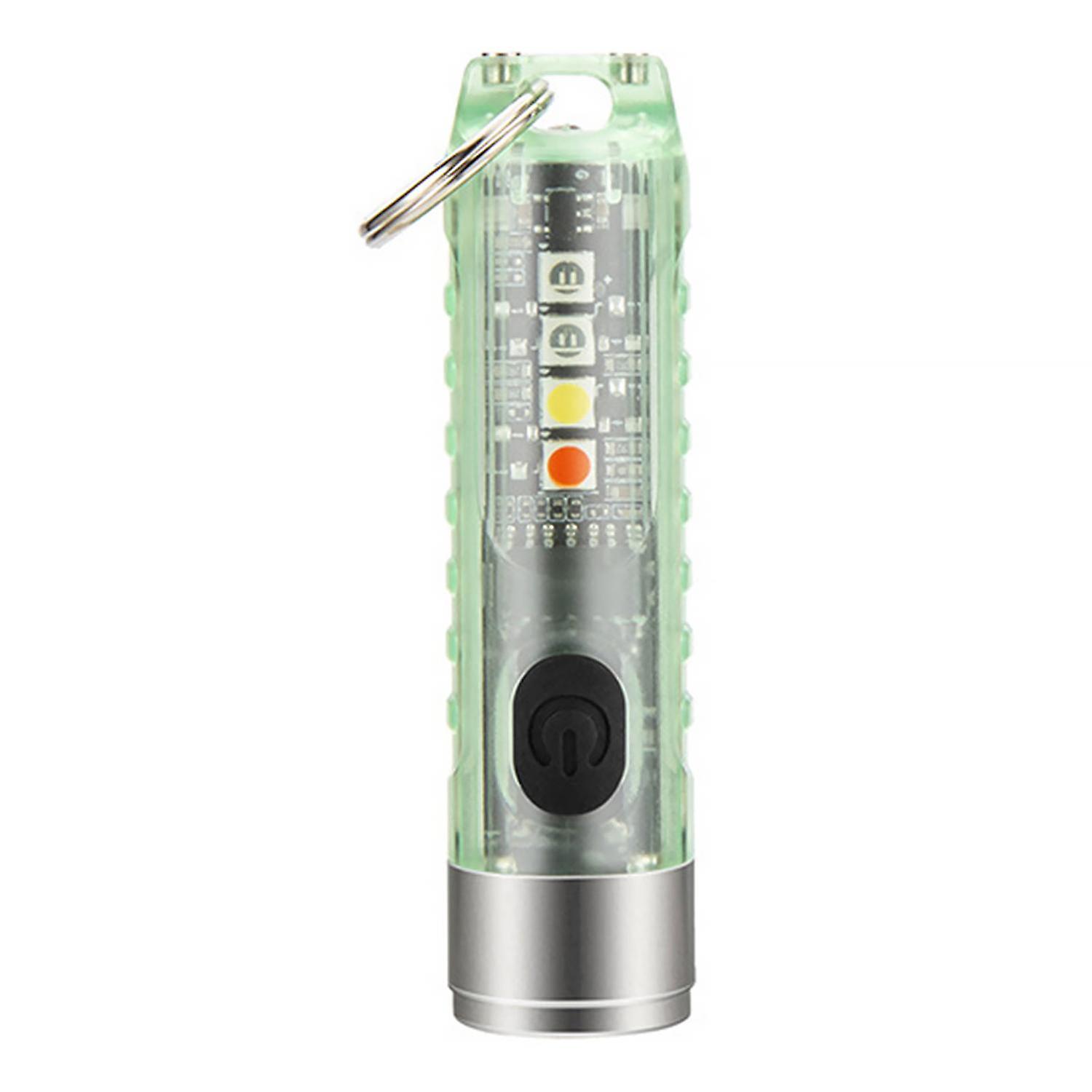 Keychain Flashlight Waterproof Rechargeable One-Key Start USB Charging LED Torchlight Emergency Lamp