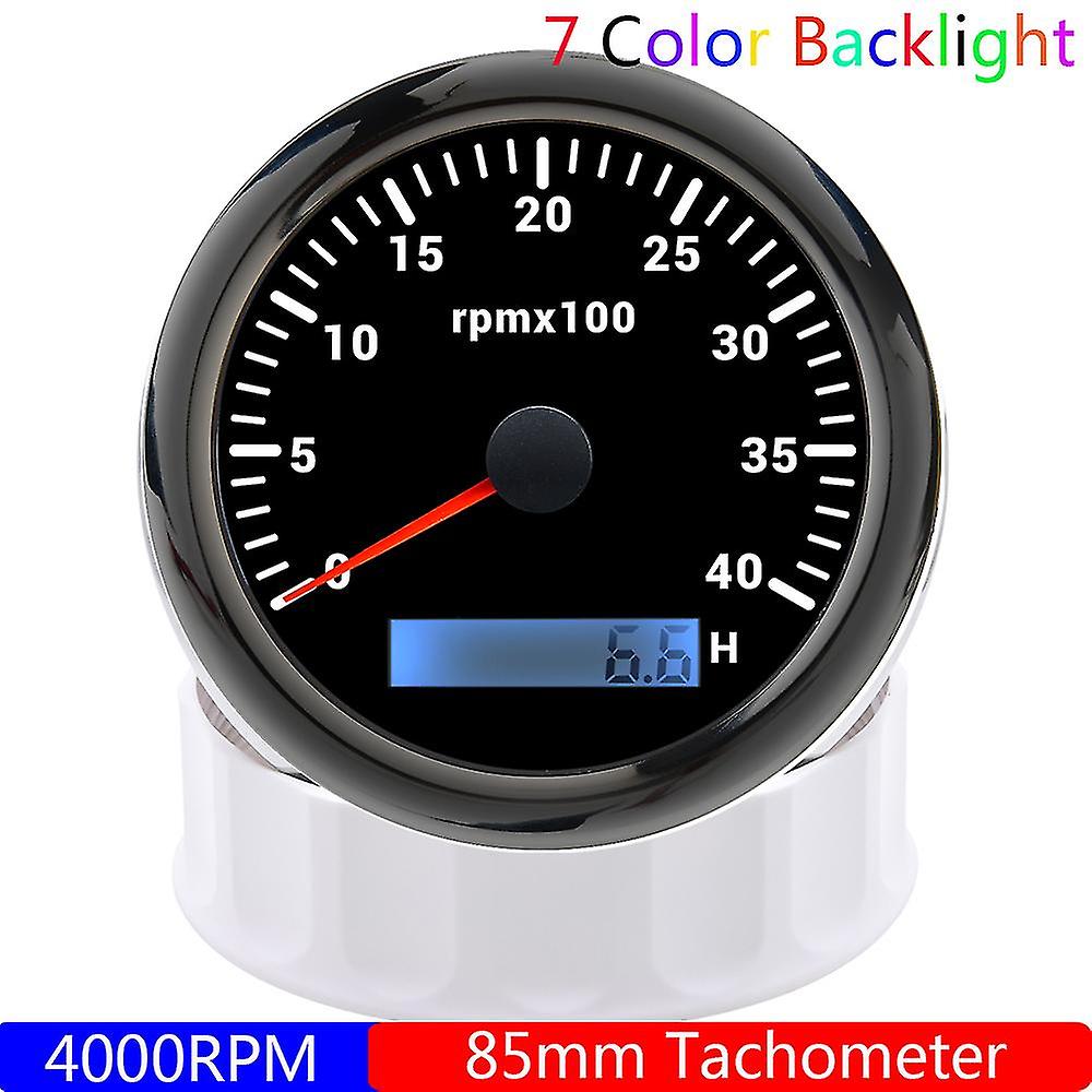 85mm Diesel Engine Tachometer Sensor Rpm Gauge Rev Counter 3000rpm  With Digital Hourmeter 7 Color Backlight Optional 12v 24v