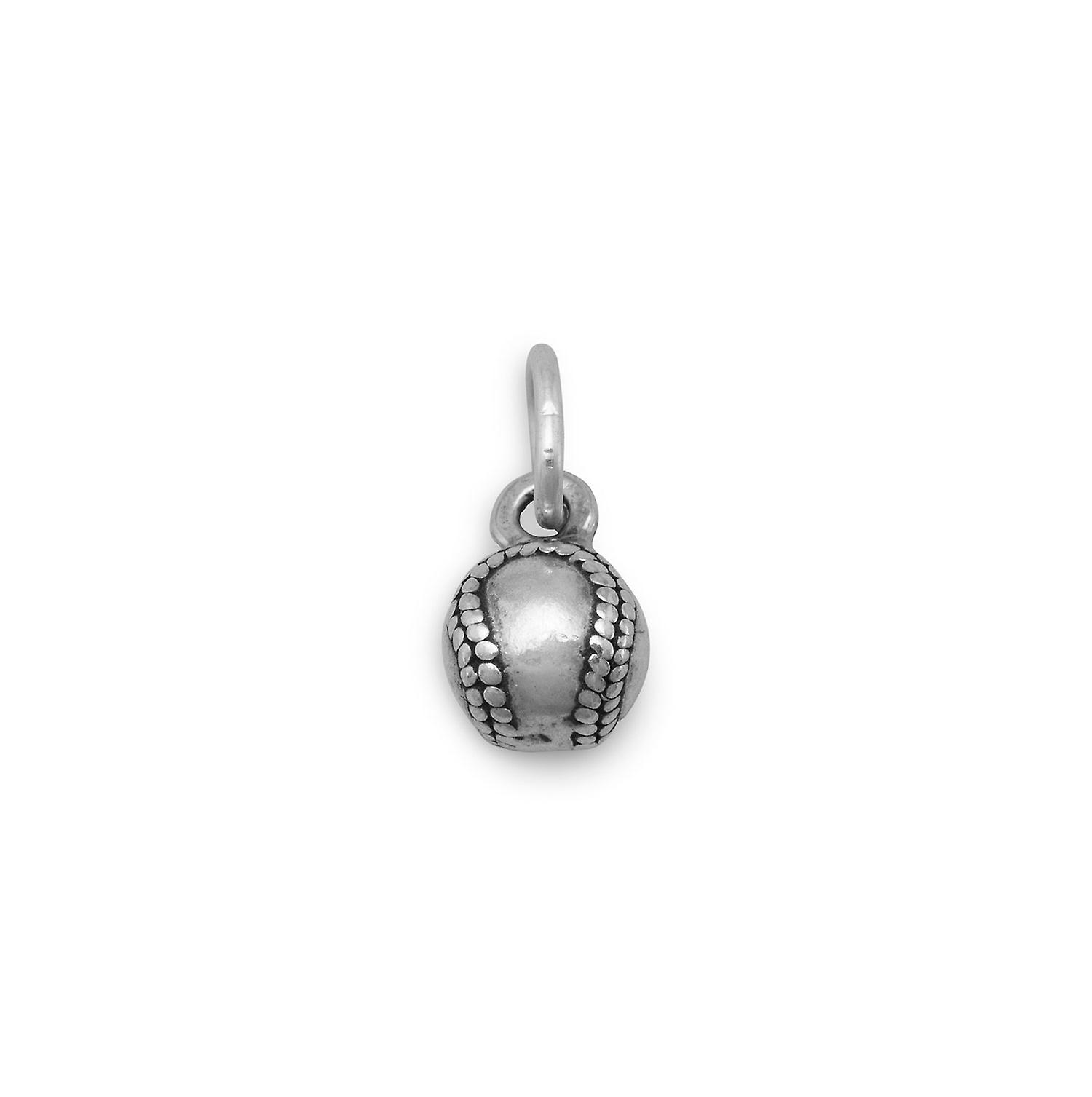 酸化925スターリングシルバー野球チャーム5.5mm x 13mm女性用ペンダントネックレス