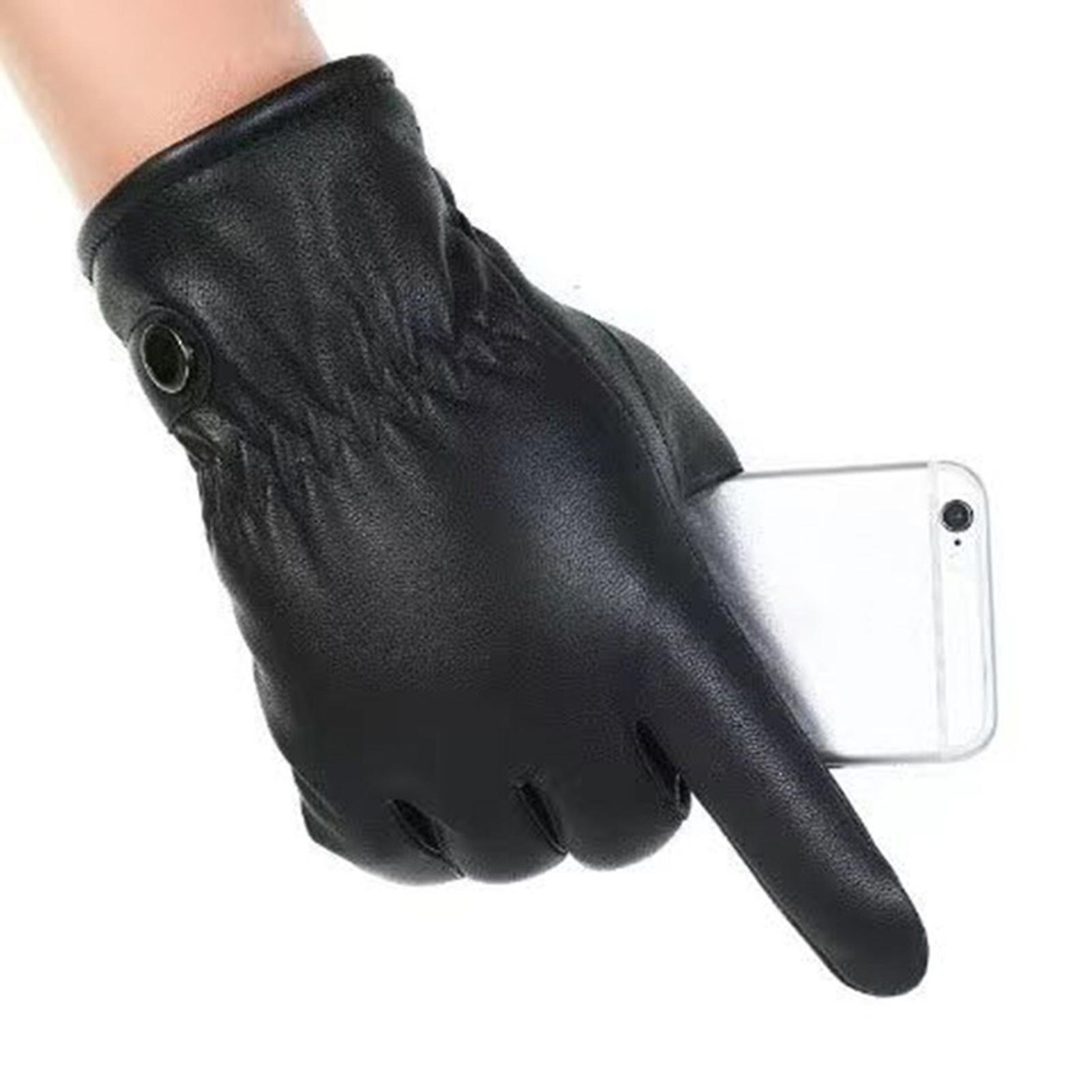 Personalized PU Gloves for Winter Autumn Windproof Thermal Warm Gloves for Outdoor Activities