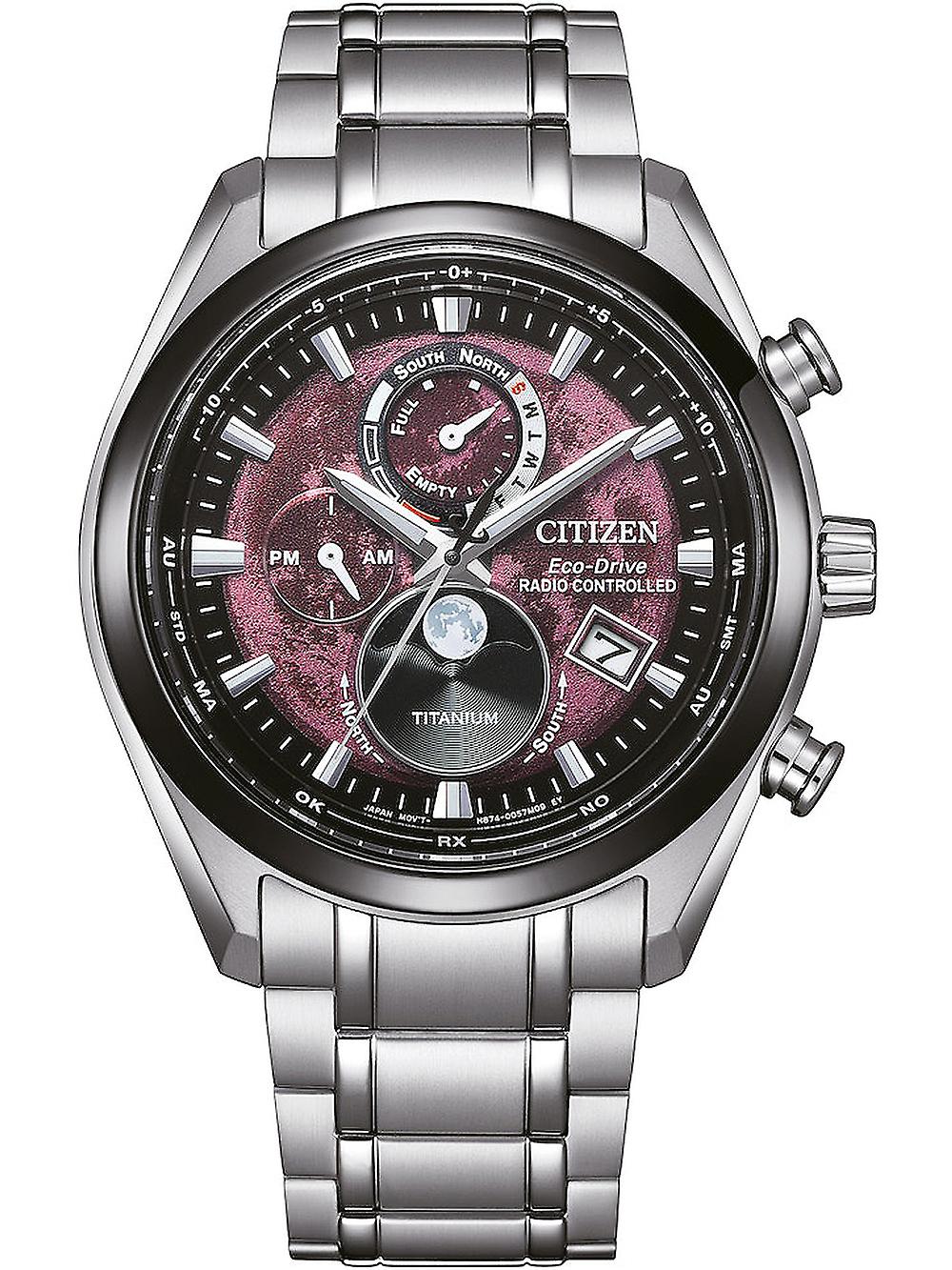 Citizen BY1018-80X Eco-Drive Moon Phase Titanium Radio Controlled Watch