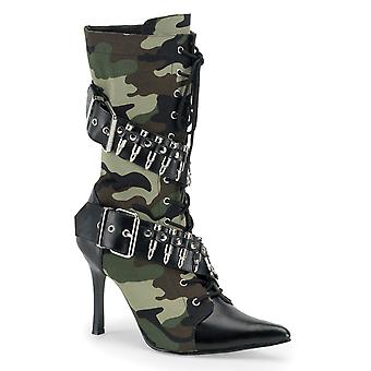 Funtasma Apparel & Accessories > Costumes & Accessories > Costume Boots > Womens Militant-128 Camouflage Fabric-blk Pu