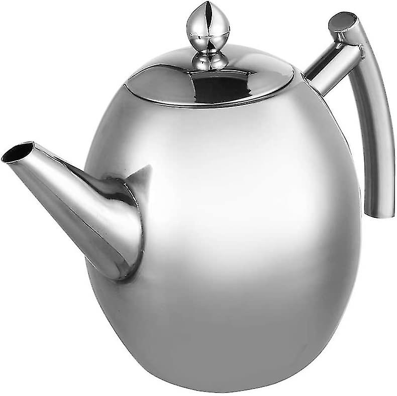 Moroccan Teapot With Filter - 1l Stainless Steel Coffee Maker Kettle With Filter, Large Capacity Thickened Flat Bottom Coffee Tea Water Container With