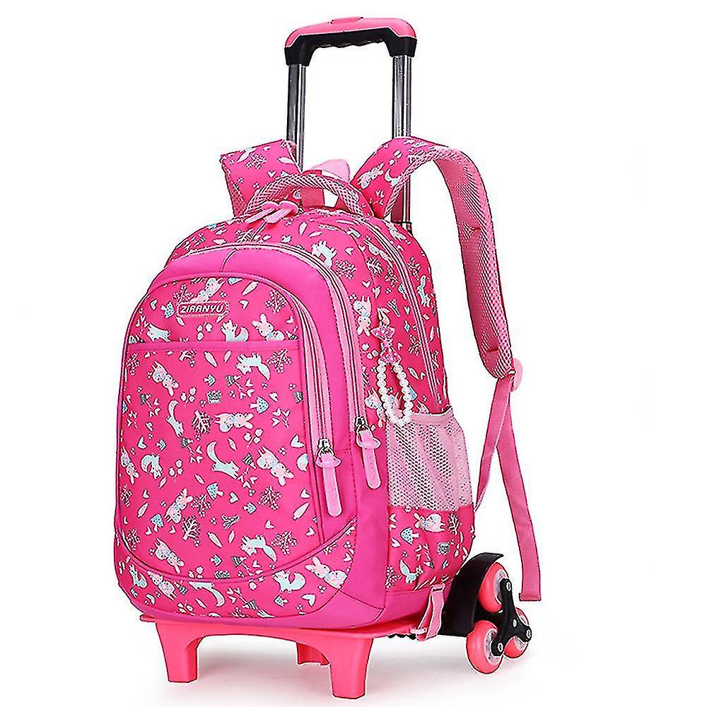 バックパックガールズプル21-3-6グレードプリンセス6輪階段クライミングバックパックローズレッド