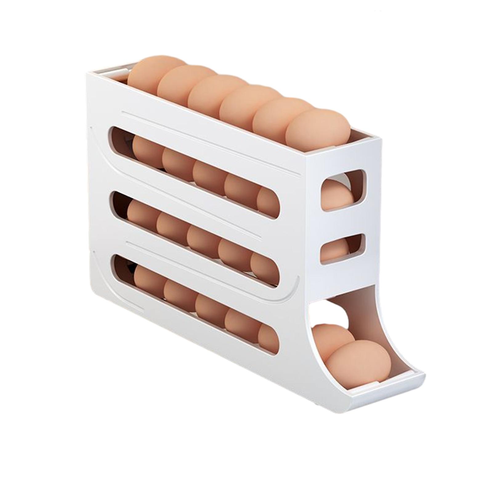 Automatic Sliding Egg Storage Box Large Capacity Portable Egg Container for Outdoors