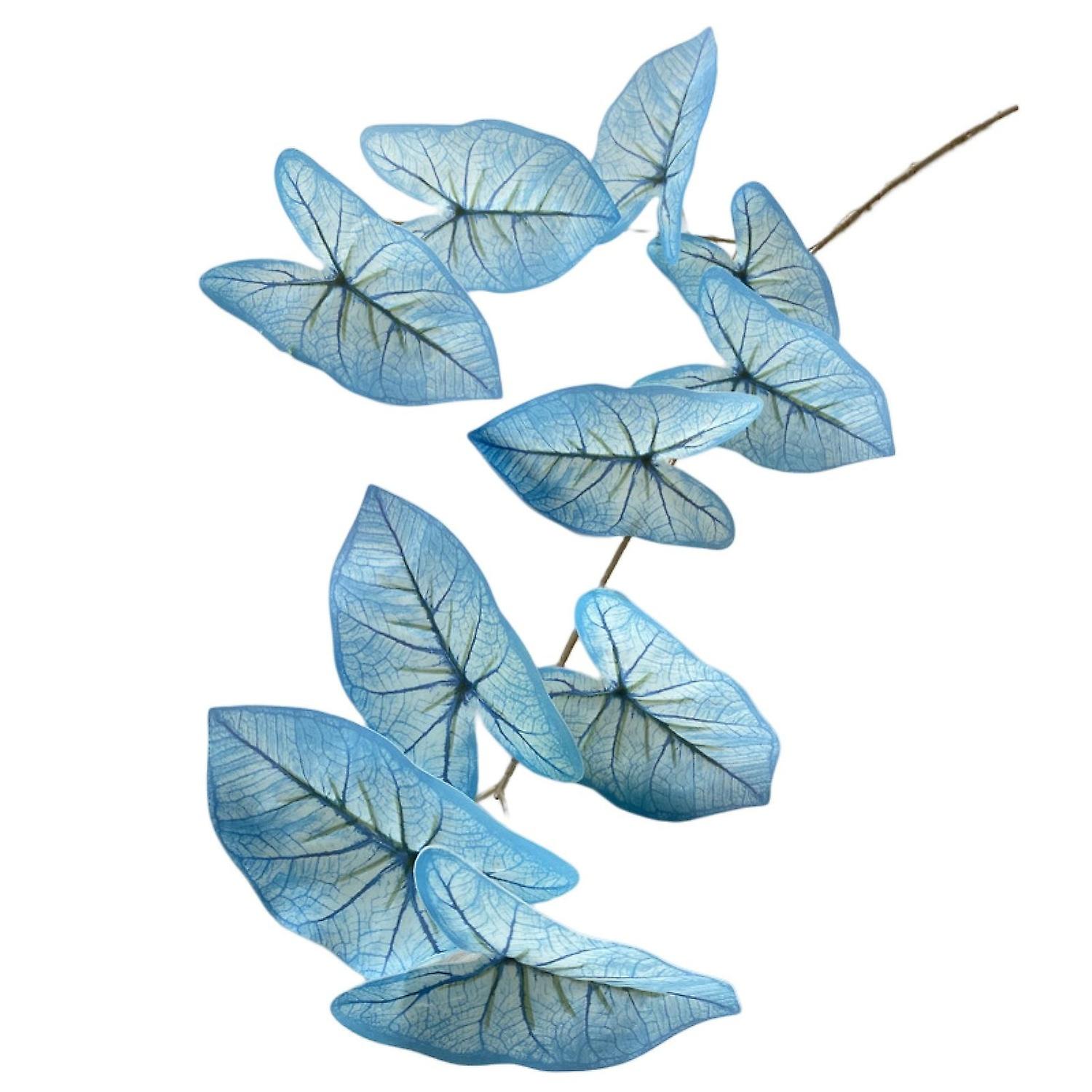 Fake Taro Leaves 3D Printing Colorful Plastic Leaves DIY Scene Layout Ornament 2-fork Artificial Lea