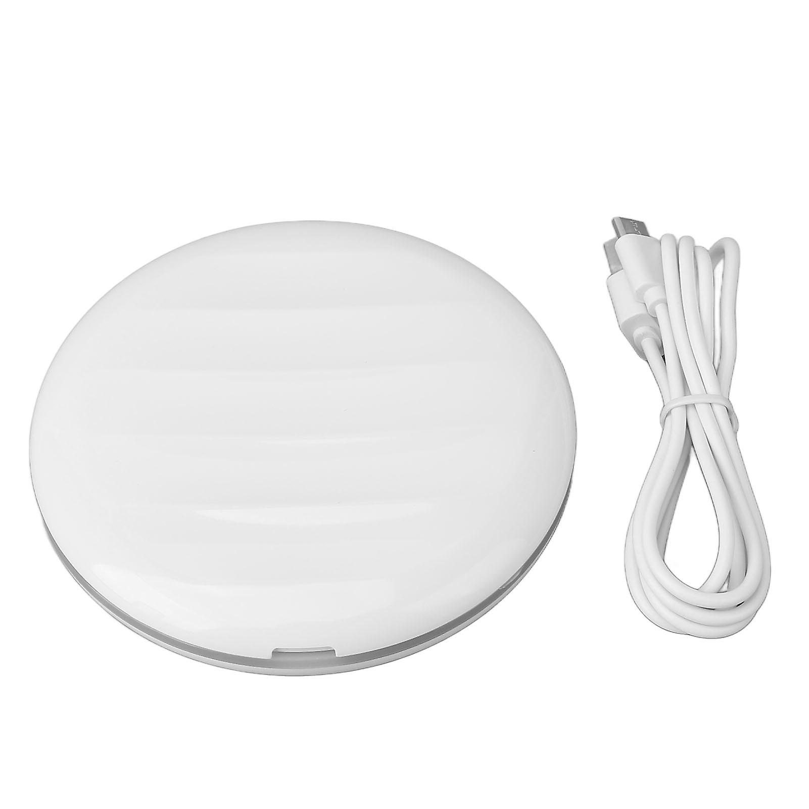 Handheld 7X Magnifying Makeup Mirror with Adjustable Light & 3 Color Modes, Dual-Sided