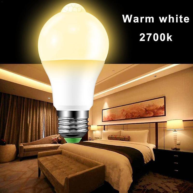 PIR LED Ball Bulb Lamp With Motion Sensor Infrared Energy Saving Light E27 10W
