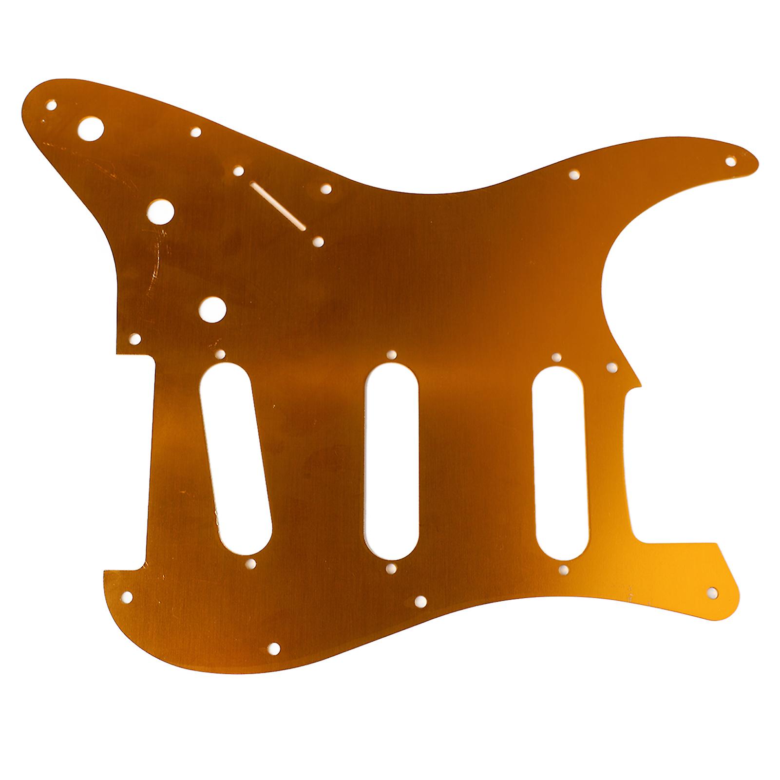 2024 Elgitarr Plektrumskydd Aluminiumlegering Skydd Scratch Board Frontplatta Panelskydd Instrumenttillbehör Orange Guld