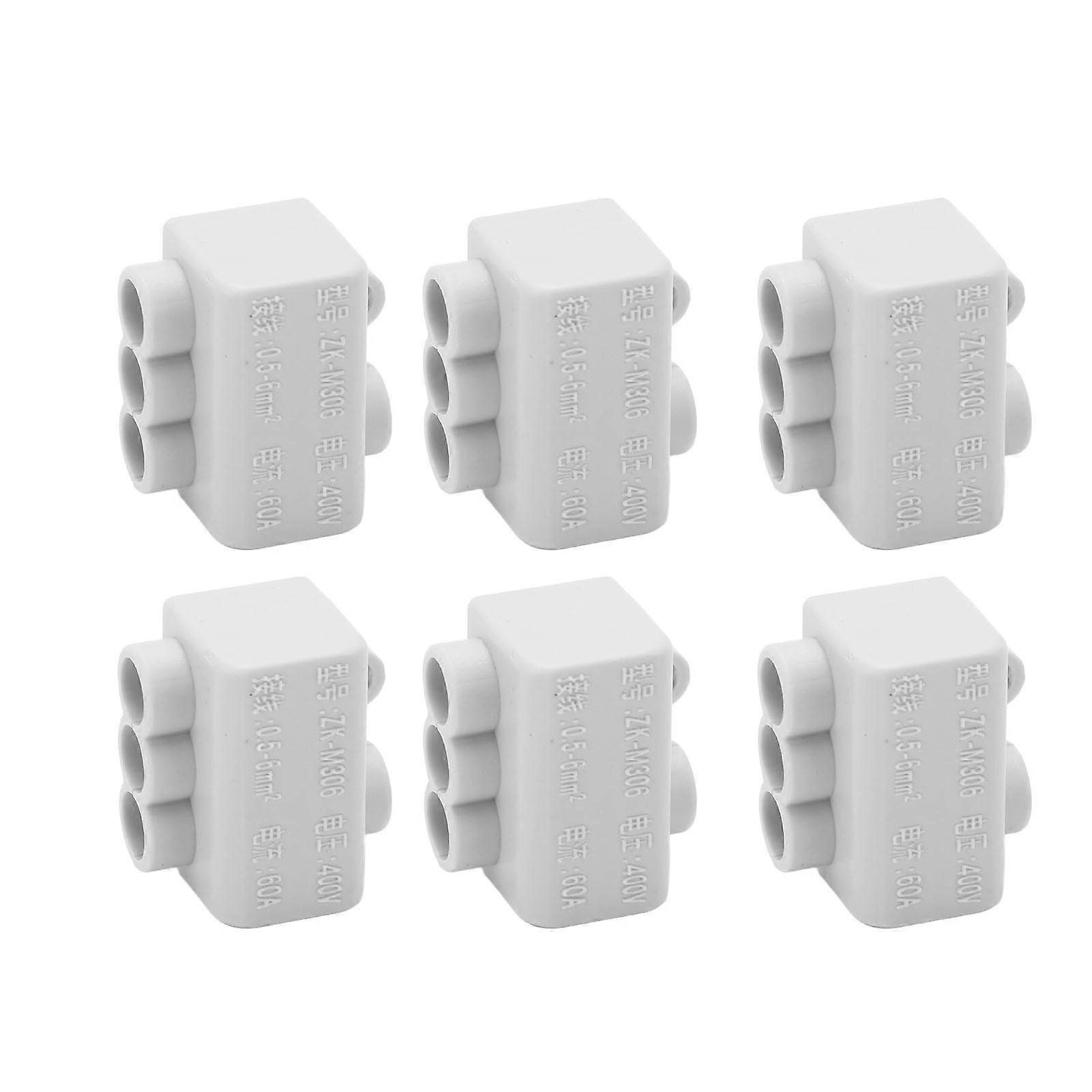 Splitter Wire Connector 1 in 3 Out Brass Conductor Quick Wiring Terminal Block for Ceiling Lamp 60A 400V 10pcs