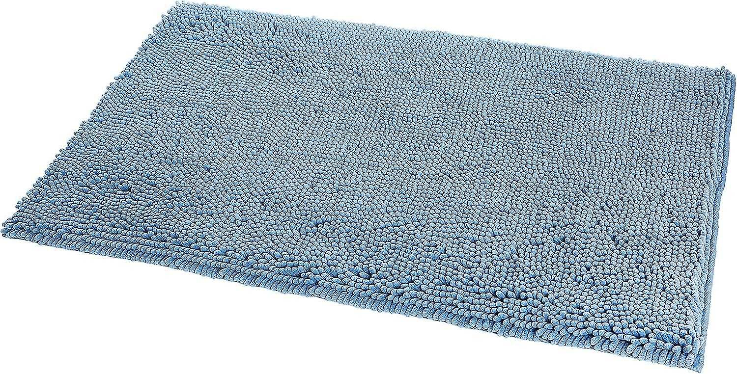 Long pile microfiber non-slip bath mat 40 x 60m Blue