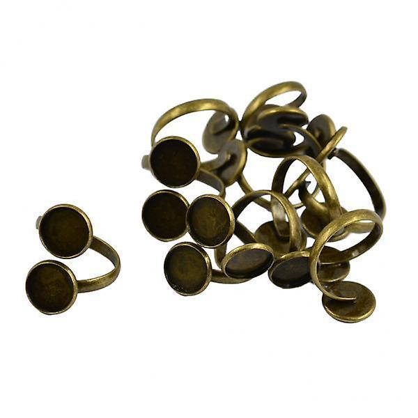 2x10pcs Bronze Tone Adjustable Spiral Ring Base Settings Blanks Findings