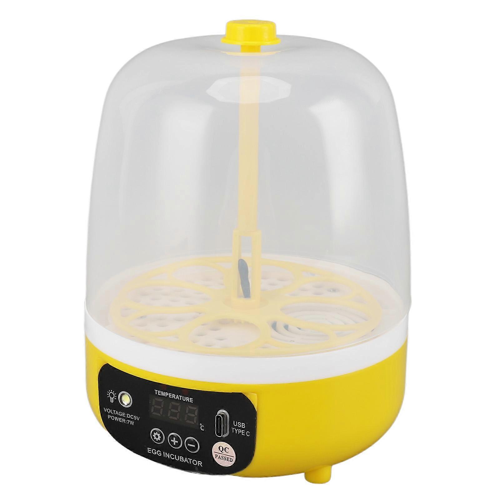 4 Eggs Incubator Temperature Humidity Control Visual Low Noise Energy Saving USB Mini Poultry Hatcher for Home Child Enlightenment Automatic Egg Turni
