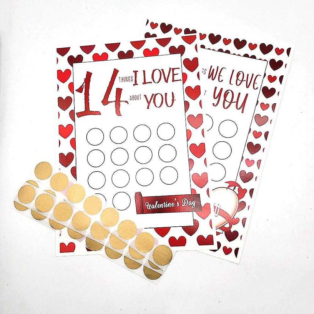 14 Things I Love Abouts You Scratch Card Writable Happiness Recording Scratch Card for Valentine Gift