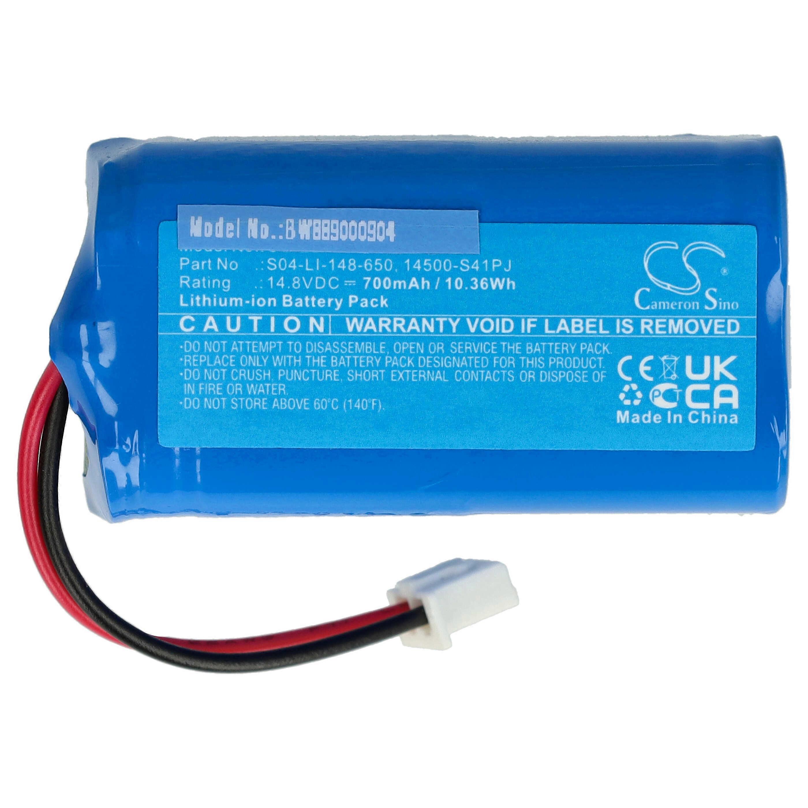 vhbw Akku Ersatz für Ecovacs S04-LI-148-650, 201-1907-0302, 201-2005-0022 für Home Cleaner Heimroboter (700 mAh, 14,8 V, Li-Ion)