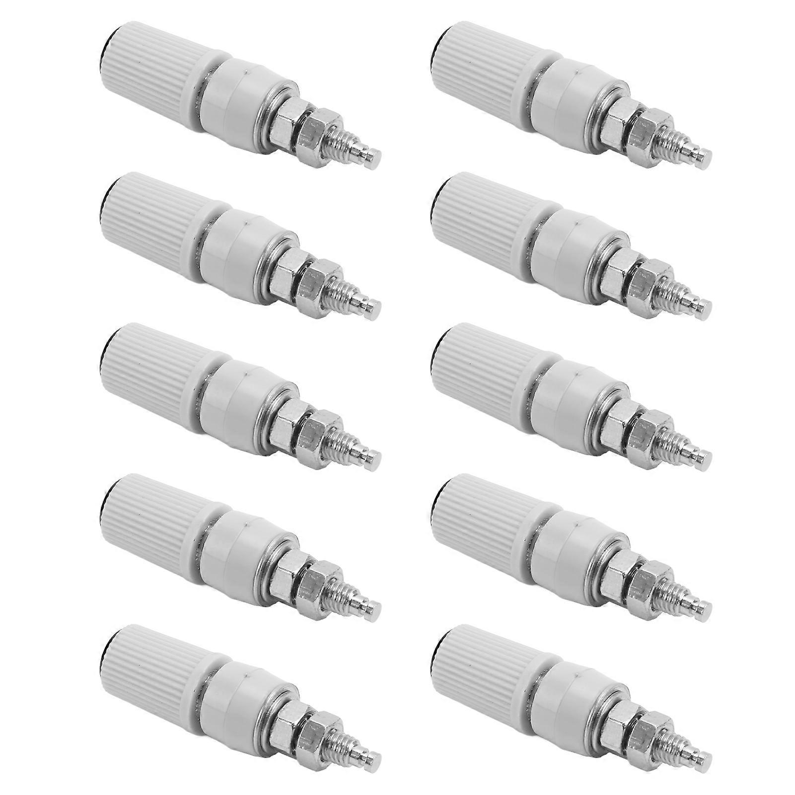 10pcs 4mm Banana Binding Post Socket M5 Copper Nickel Plated Female for Electronic EquipmentBlack