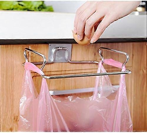 Metal Hanging Garbage Bags Rack Kitchen Wash Cloth Towel Storage Holders Wall Hanging Cupboard Cabinet Stand Organizer Shelf