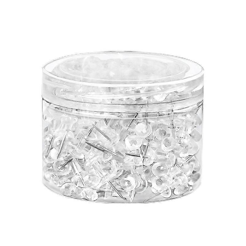 Tryckstift Plasthuvud Transparent Stål Spets, Förpackning Med 200