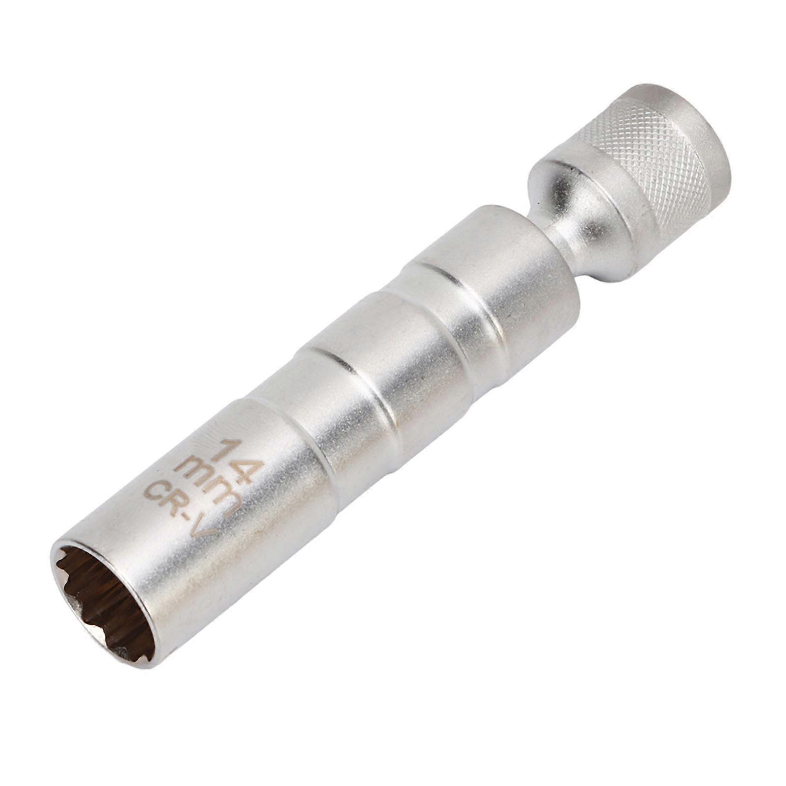 14mm Magnetic Swivel Spark Plug Socket 12 Point 3/8in Drive Wobble Socket Removal Tool for 1 3 5 Series