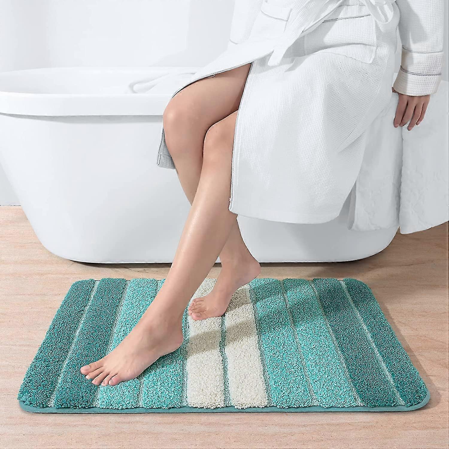 Tappetino Da Bagno Antiscivolo Extra Spesso, Tappetino Da Doccia In Microfibra Assorbente Per Il Bagno Lavabile In Lavatrice Spesso Blu Navy 50 X 80 Cm 86395286