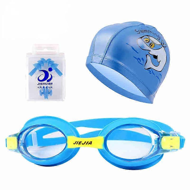 Barn Simglasögon Simning Tredelad Pu Simmössa Öronpropp Näspropp Set