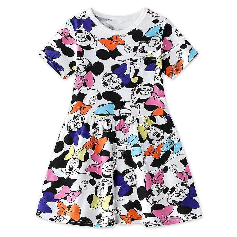 Kids Girls Minnie Mouse Shorts Sleeve T-shirt Dress Summer Dresses