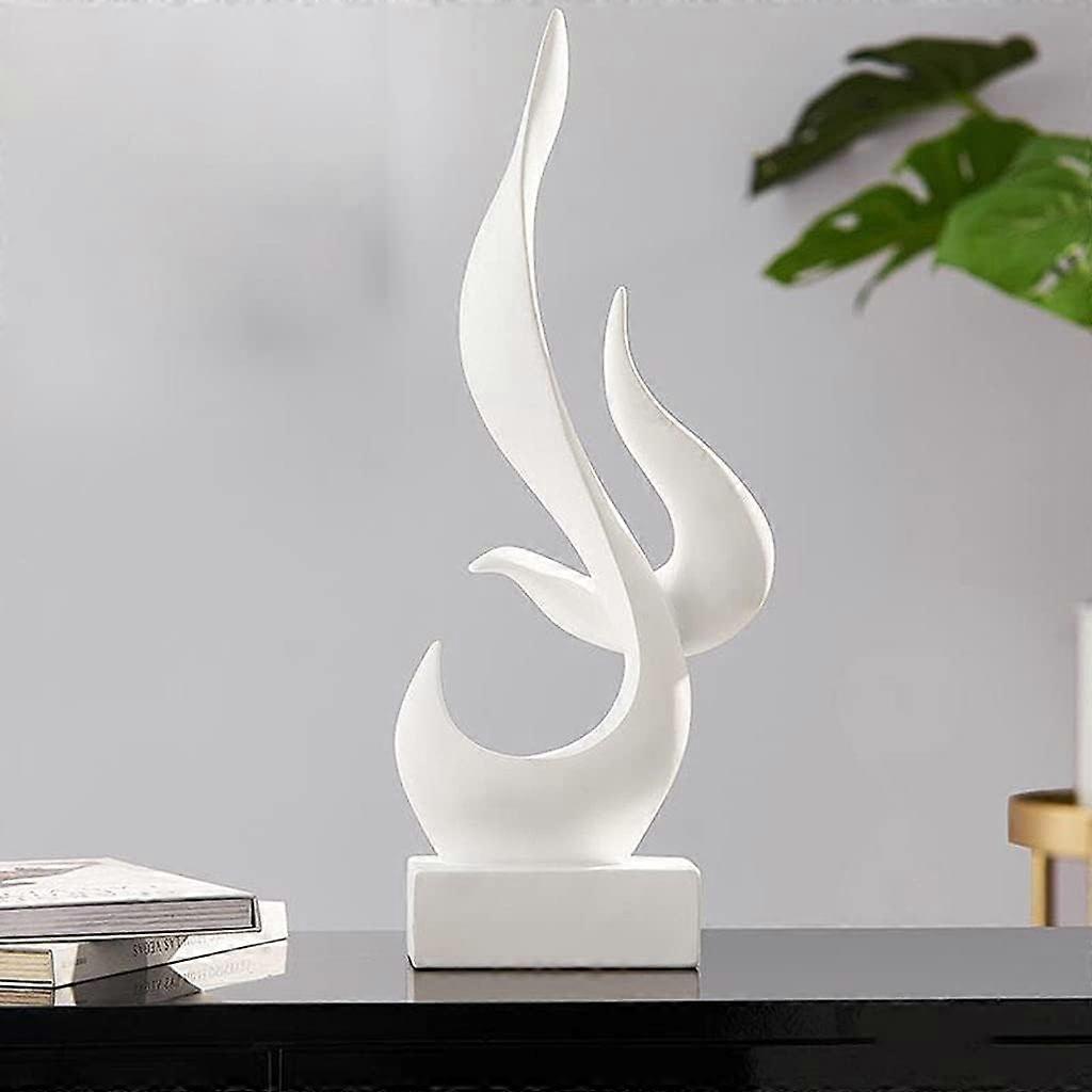 Resin Minimalist Statue , Abstract Ornament Sculpture, Elegant Desk decor Statue, White